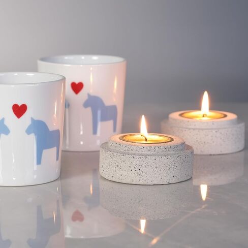 Classic Vertical Stripes Tealight Candle Holder Purple - Beautiful Decorative Centerpiece Jar, Colorful Stripes Refract Light, Safe Sand Cement Base in Saudi Arabia