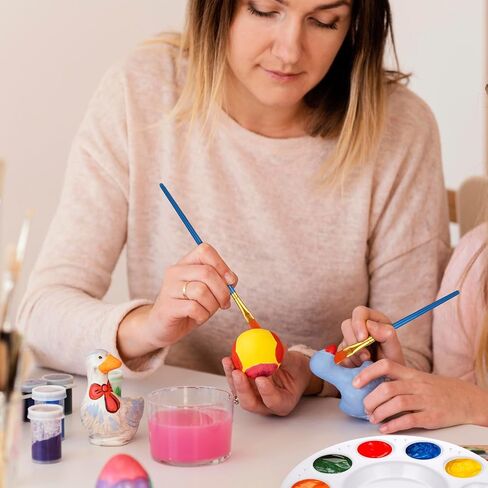 Paint Brushes Palettes Set, 20pcs Nylon Hair Brushes and 5pcs Paint Palettes Pallets, Paintbrushes for Acrylic Watercolor Oil Gouache Tempera Art Paint and Body Painting Party Supplies in Saudi Arabia