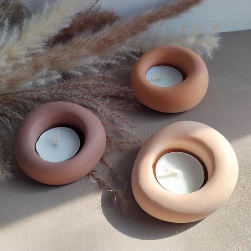 Wehous 3PCS قوالب حامل الشموع غير النظامية، 3D فقاعة شكل حلية حامل قوالب الراتنج الحاويات، Tealight نذري حامل المجوهرات طبق قوالب السيليكون للراتنج ملموسة الحرفية الزفاف ديكور الجدول in Kuwait