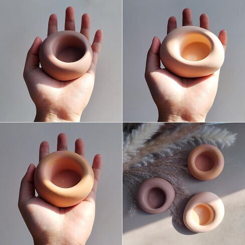 Wehous 3PCS قوالب حامل الشموع غير النظامية، 3D فقاعة شكل حلية حامل قوالب الراتنج الحاويات، Tealight نذري حامل المجوهرات طبق قوالب السيليكون للراتنج ملموسة الحرفية الزفاف ديكور الجدول in Kuwait