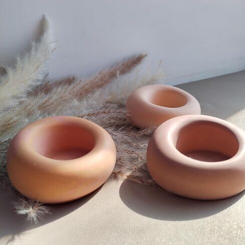 Wehous 3PCS قوالب حامل الشموع غير النظامية، 3D فقاعة شكل حلية حامل قوالب الراتنج الحاويات، Tealight نذري حامل المجوهرات طبق قوالب السيليكون للراتنج ملموسة الحرفية الزفاف ديكور الجدول in Kuwait