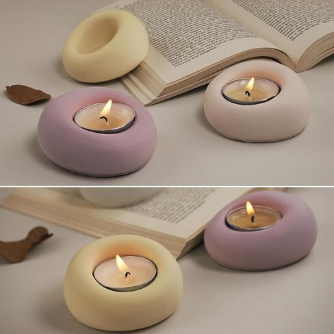 Wehous 3PCS قوالب حامل الشموع غير النظامية، 3D فقاعة شكل حلية حامل قوالب الراتنج الحاويات، Tealight نذري حامل المجوهرات طبق قوالب السيليكون للراتنج ملموسة الحرفية الزفاف ديكور الجدول in Kuwait