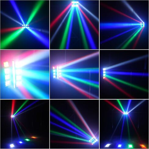 U'King Spider Moving Head Light 8x10W LEDs Beam DJ Lights RGBW Sound Activated and DMX-512 Control for Party Pub Festival Disco Show Wedding Event Stage Lighting - 2 Packs in Kuwait