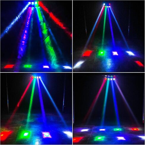 U'King Spider Moving Head Light 8x10W LEDs Beam DJ Lights RGBW Sound Activated and DMX-512 Control for Party Pub Festival Disco Show Wedding Event Stage Lighting - 2 Packs in Kuwait