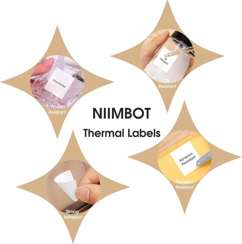 NIIMBOT Labels for B3S/K3 Label Maker, 2.76''x1.57''(70x40mm) Thermal Label Stickers, Waterproof, Tear-Proof Label Tape, 1 Roll of 180 Self-Adhesive Printer Labels(White) in Saudi Arabia