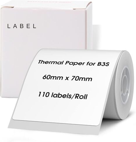 NIIMBOT Labels for B3S/K3 Label Maker, 2.76''x1.57''(70x40mm) Thermal Label Stickers, Waterproof, Tear-Proof Label Tape, 1 Roll of 180 Self-Adhesive Printer Labels(White) in Saudi Arabia