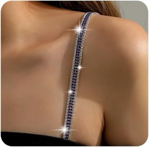 1Pair Silver Rhinestone Bra Straps,Multi-layered Rhinestones Bra Shoulder Chain,Crystal Lingerie Straps Jewelry,Wedding Bridal Rhinestone Underwear Chain for Women Dress in Kuwait