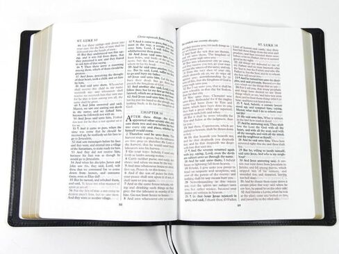 KJV طباعة كبيرة بنص هامش واسع من جلد العجل الكتاب المقدس باللون الأسود in Saudi Arabia