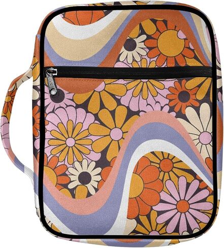 محفظة الكتاب المقدس الأزهار غطاء الكتاب المقدس مع حقيبة حمل الكتاب المقدس المحمولة مصنوعة من قماش أكسفورد، سهلة التنظيف غطاء الكتاب المقدس الأزهار in Kuwait