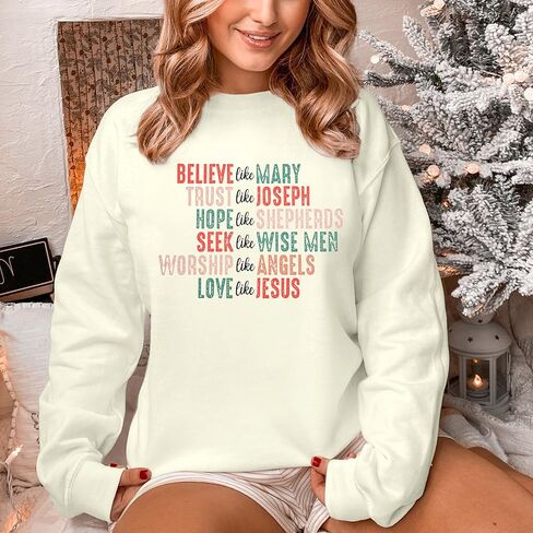 KIDDAD Christian Sweatshirts for Women Oversized Jesus Sweatshirt Love like Jesus Pullover Bible Verse Inspirational Tops in Kuwait