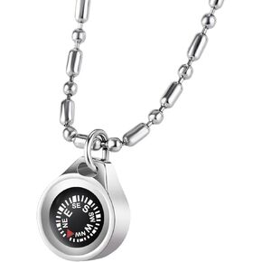 Mini Compass necklace, Pocket Survival Compass, Waterproof Hiking outdoors Compass, Special Necklace Compass ，Handheld Compass Easy to Recognize Direction