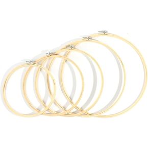 Autuwintor 10 Pieces 4 Inch Embroidery Hoops,Bamboo Cross Stitch Hoops Embroidery Circle for Art Craft Handy Sewing and DIY Embroidery Craft,10cm Embroidery Frames,Round