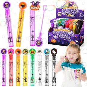 MOVINPE 80Pcs Halloween Mini Bubble Wands Bulk for Kids, 8 Styles Bubble Party Favors Halloween Bubble Toys Gifts Treats Non Candy Goodie Bag Fillers Classroom Prizes for Girls Boys Children (80 Pack) in Kuwait