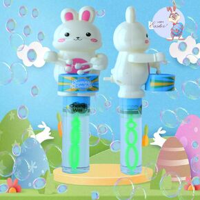 Bubble Stick Wand Bubble Maker 2 Packs,Blingbrione Bubble Blower Cute Spinning Light-up Wand Butterfly Bunny Rabbit Rose for 3-16 Kids Girls Boy Toys for Party Outdoor, Bubble Solution Including.