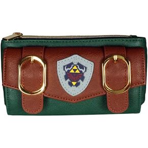 Classic Game Hylian Shield Satchel Fold Top Zip Women's Hand Purse Clutch Wallet