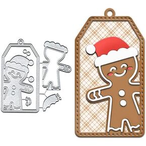 Christmas Gingerbread Man Shaker Metal Die Cuts Cutting Dies, Christmas Gingerbread Man Paper Cards Cutting Dies Cut Stencils for DIY Embossing Card Making Book Tags Decorative Paper Dies Scrapbooking