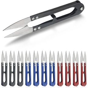 WMYCONGCONG 12 PCS U Sewing Scissors Clippers Yarn Thread Cutter Mini Small Snips Carbon Steel Trimming Nipper Embroidery Clippers Handheld Snippers for Arts Crafts Stitch DIY Projects, RANDOM COLOR