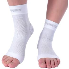Doc Miller Foot Compression Sleeves for Plantar Fasciitis, Achilles Tendonitis, Heel & Arch Pain Relief, Best Nano Socks for Neuropathy Relief, for Men & Women, Stabilizing Toeless Design