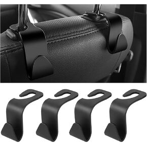 4PCS Car Seat Headrest Hooks, Automotive Seatback Hangers Holder, Stylish Vehicle Seat Back Storage Organizer for Purses, Handbags, Clothes, Universal for RV, SUV, Truck (Blue)