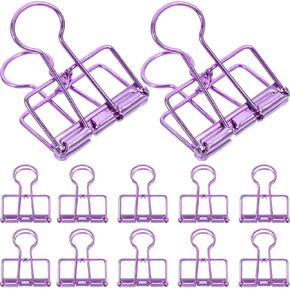 VILLCASE Binder Clips, 10pcs Medium Paper Clips Clips for Paper, Folder Paper Clamps, Metal Binder Clips Binding Paperwork Clamp for Office, Home, School Supplies