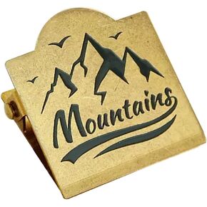 Reusable Brass Binder Clip Metal Binder Clips Paper Binder Clip Document Binder Clip Bill Binder Clip Decorative Notebook Binder Clip for Home Office School Decor Accessories Mountain