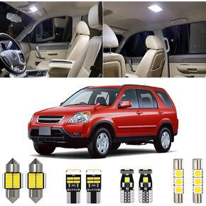 7 Piece 6000K White CRV Interior LED Lights Kit Package Replacement for Honda CR-V 2002 2003 2004 2005 2006, with Placement Diagram and Install Tool