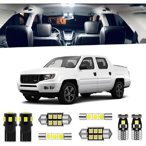 17-Pieces Ridgeline LED Interior Light Kit for Honda Ridgeline 2006 2007 2008 2009 2010 2011 2012 2013 2014 2015 White 6000K Interior LED Lighting Package + License Plate Lights, Install Tool