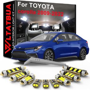 LED Interior Light Kit Package Replacement for TOYOTA Corolla 2009 2010 2011 2012 2013-2022, Super Bright 6000K White Bulbs + Install Tool