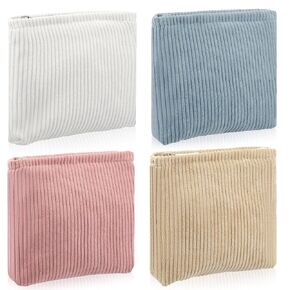 Abbylike 4 Pcs Floral Makeup Bag Corduroy Cosmetic Bag with Zipper Portable Small Pouches for Purse Toiletry Mini Pouch Cute Mini Makeup Bag for Purse Coin Essentials Items Girl Women Aesthetic Stuff