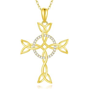Cpckolf 14K Gold Infinity Cross Necklace for Women, Real Solid Gold Cross Pendant Necklace Infinite Love Cross Faith Religious Baptism Jewelry Birthday Anniversary Faith Jewelry Gifts for Her Mom in Kuwait