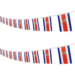 Costa Rica Costa Rican String Banner Flag,16 ft 20 Mini Flags String, 5.5 x 8.2 Inch String Flag Banner, Indoor and Outdoor Party Decorations.