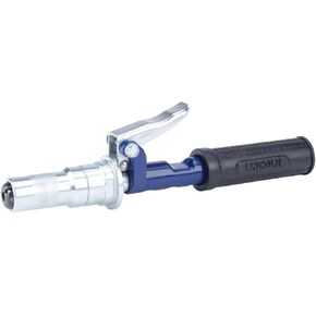 Lincoln 5900 PowerLock Lever Action Grease Coupler with Quick Connect Fitting, Reverse Jaw, Flexible Rubber Sleeves, Ergonomic Design, Protective Grip, Enables Single-Handed Function, Steel Design