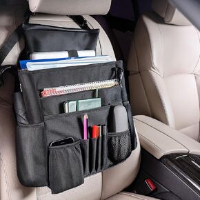 FoxBox Front Seat Organizers and Storage with Cover - Police Patrol Cab Passenger Seat Car Organizer - Law Pro Enforcement Organizer - Auto Car Office Organizer Front Seat - Truck Paper Caddy