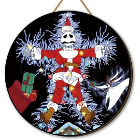 Christmas Decorations Hanging Sign Christmas Nightmare Before Wooden Door Sign New Year Winter Xmas Decor Zero Christmas Decorations for Home Party