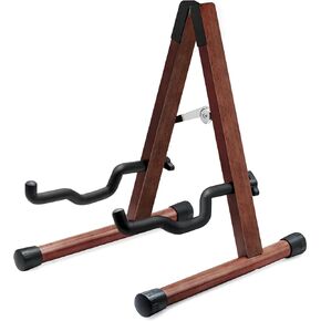 STNFAREBI Acoustic Guitar Stand,Wooden Guitar Stand,5 Free Guitar Picks and 1 Free Guitar Capo, A-Frame Folding Guitar Stand for Bass, Cello, Mandolin, Banjo, Gifts for Guitar Players
