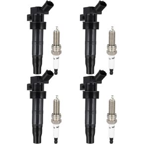 ECCPP UF647 4 ignition coils wilth 4 iridium Spark Plugs,for Kia for Sportage 2.4L/2.0L 2011-2016,for K900 5.0L 2015-2017,for Santa Fe Sport 2.4L/2.0L 2013-2016 2012-2016 GN10568 C-856