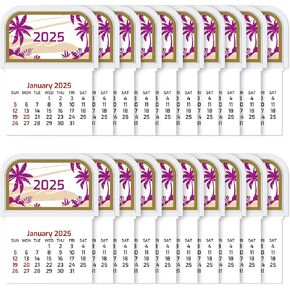 5 Pcs 2025 Peel and Stick Calendar Wall Calendar Mini Stick Adhesive Calendar Car Calendar 2025 Monthly for Business Cards Auto Truck Laptop Fridge Home Office
