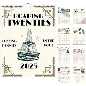 2025 Roaring Twenties Taylor Calendar Wall Calendar, TS Wall Calendar With Tyler's Music Quotescalendar, 12 Monthly Calendar Planner, Music Lover Gifts