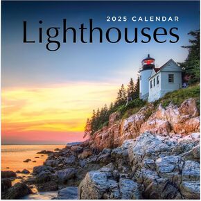 TF PUBLISHING 2025 Lighthouses Mini Calendar - Large Grids for Appointments and Scheduling - Vertical Monthly Wall Calendar 2025 - Home and Office Organization - Premium Thick Gloss Paper - 7"x7"