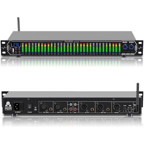 FULODE FX-888 Dual channel synchronized control 31-Band Digital equalizer Stereo Graphic EQ Noise Reduction Each segment with LED Spectrum Display Operation Content display large screen
