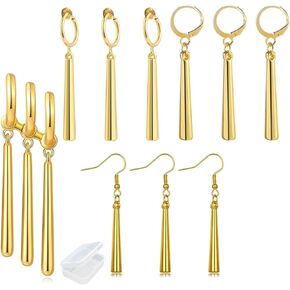 JinYu 10 Pcs One P. Earrings, Anime Dangle Earrings Costume Cosplay, Piercing Cuff Claw Drop Earrings Jewelry Gift for Anime Zoro Lover Fans