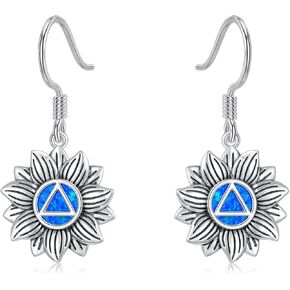 Sobriety Gift 925 Sterling Silver Alcoholics/Narcotics Anonymous Earrings AA/NA Recovery Symbol Sobriety Alcoholics/Narcotics Anonymous Gifts for Women Men in Saudi Arabia
