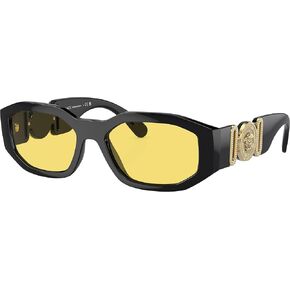 Versace VE 4361 GB1/85 Black Plastic Geometric Sunglasses Yellow Lens