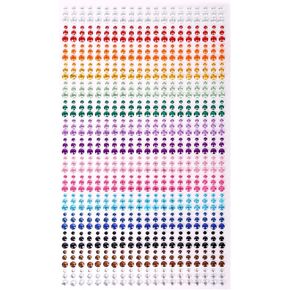 900PCS Self Adhesive Rhinestone Stickers, Gem Sticker for Face, Hair, Nail, Craft, Clothes, Shoes, 3 mm to 5 mm Multicolored Diamond Stickers