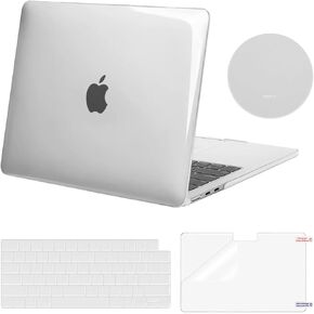 MOSISO Compatible with MacBook Air 13 inch Case 2024 2023 2022 M3 M2 A3113 A2681, Plastic Hard Shell&Keyboard Cover&Screen Protector&Coaster Compatible with MacBook Air 13.6 inch Case, Sage Green
