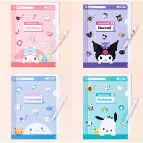 Sanrio Friends Peek-a-boo File Folder Set of 4 in Assorted Designs with Pompompurin-MyMelody-Kuromi-Cinnamoroll