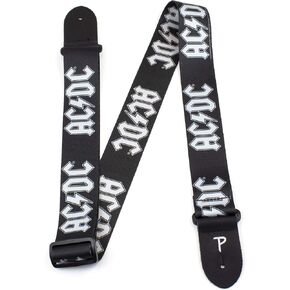 Perri's Leathers Ltd.- Guitar Strap- Direct To Leather- Official Licensing ACDC- Highway To Hell- Adjustable - For Acoustic/Bass/Electric Guitars - Made in Canada (DTL25AC-11007)
