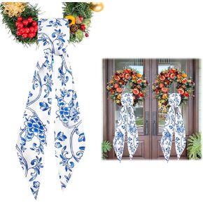 2 قطعة وشاح إكليل عيد الميلاد للباب الأمامي 4.5 بوصة عرض × 56 بوصة طول وشاح إكليل صيني تطريز حرف واحد فقط إكسسوارات إكليل للزينة في الهواء الطلق وداخل المنزل وحفلات جارلاند ومدخل الفناء (النمط الصيني) in Kuwait