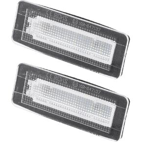 Car 6000K White LED License Plate Light Assembly 4518200256 4014SMD for Smart Fortwo W451 2007-2015 ABS Clear (Set of 2)