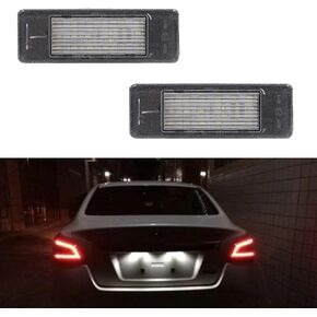 2Pcs LED License Plate Lights Number Lamp for Infiniti Q50 2014-2017 for Ni.ssan Juke 2011-2017 Powered by High Power SMD Xenon White LED Error Free